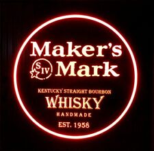 Makers Mark Whisky LED Sign Personalized, Home bar pub Sign, Lighted non neon picture