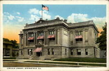 Springfield Illinois ~ Lincoln Library ~ unused vintage 1920s postcard sku783 picture