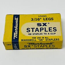 Vintage Markwell SX Stapler Staples 3/16 Legs Original Full Box Of 1000 picture