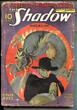 SHADOW 1932 October 1-Green Eyes-STREET AND SMITH-RARE PULP G- picture