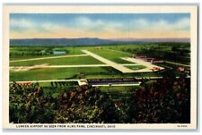 c1940's Lunken Airport As Seen From Alms Park Cincinnati Ohio OH Postcard picture