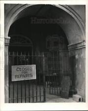 1963 Press Photo Sign on gate of historic Presbytere advises renovation picture