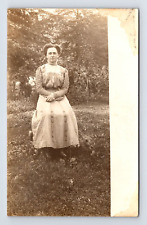 c1909 RPPC Postcard Fairmont IL Illinois Portait Mabel Craig Woman In Dress picture