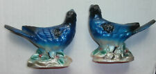 Lot of 2 Lovely Vintage Ceramic Blue Bird Figurines picture