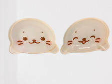 Set of 2 Mother Garden Shirotan Rakkoinu Reverse Painted Glass Dishes/Plates 7