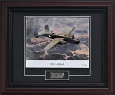 USAAC North American B-25 Mitchell WW2 Wood Framed Print With Flown Metal Skin picture