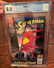 SUPERMAN #75 - CGC 8.0 - NEWSSTAND DEATH OF SUPERMAN 1/93 1st Printing picture
