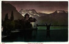 Vintage Postcard- Chillon et la Dent du Midi UnPost 1910 picture