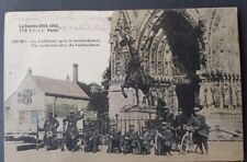 CPA 51 Reims Colorized, Soldiers Cathedral Bombing, War 14-18 WW1 Marne picture