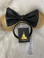 2021 Disney Parks 50th Luxe Leather Black & Gold Loungefly Ear Ears Headband LE picture