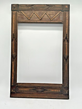 fine tamp art victorian multi layer frame mirror folk art carved unusual 1910 picture