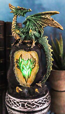 Ebros Green Dragon with LED Light On Crystal Mountain 7.5 Inches Tall Collection picture