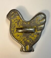 Vintage Mini Tin Toy CHICKEN Cookie Cutter - About 2” Tall With Residual Paint picture