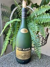Vintage REMY MARTIN FROSTED GLASS GREEN EMPTY BOTTLE Champagne Cognac V.S.O.P.  picture