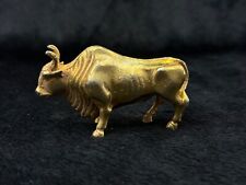 Ancient Unique Solid Bronze 18k Gold Plated Indo Greek Bull Ox Sculpture Figure picture