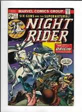 Night Rider #1 (Marvel 1974) Origin Story FN picture