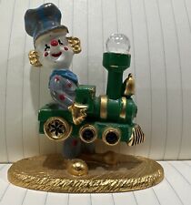 VINTAGE PEWTER SPOONTIQUES CLOWN ON A TRAIN K1477 WITH CRYSTAL BALL picture