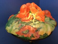 Pairpoint PUFFY Orange POPPY Art Nouveau ANTIQUE Lamp COLORFUL Repaired SHADE picture