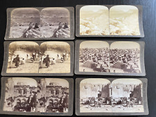 6 STEREOVIEW CARDS PICTURES HOLY LAND JERUSALEM PALESTINE JORDAN 1897 picture