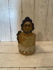 Chicken In Bonnet Pottery Utensil Holder  Pottery Whimsical Vintage Country picture