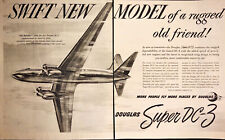 1949 Douglas Super DC-3 Aircraft 2 PAGE Print Ad Old Reliable Air Travel picture
