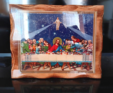 Vintage Jesus The Last Supper Wood Plaque Wall Hanging Religious Faith Decor picture