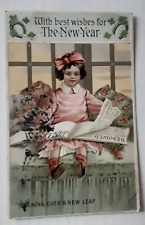 1909 Best Wishes New Year Embossed Postcard Antique Early Century Post Card picture