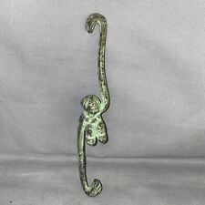 Vintage Brass Monkey Hook Hanging Monkey 7” Decor Chimpanzee picture