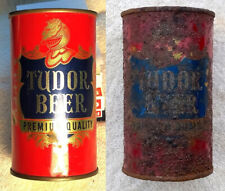 VERY RARE TUDOR BEER GOLD ALL METTALIC - OFF-GRADE FLAT TOP BEER CAN - IRTP NY picture