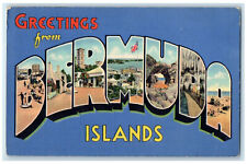 1938 Greetings from Bermuda Islands Big Letter Multiview Posted Postcard picture