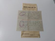 1912 Mercantile National Bank, Salem, Ma. Checks and Envelope, Sturgis, Ipswich picture