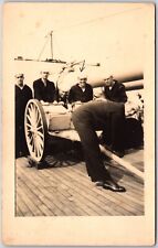 Sailors On A Ship World War II Comedic Funny Real Photo Rppc Postcard  picture