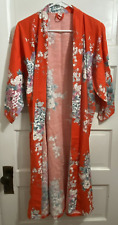 Vintage Women's Floral Kimono Robe with Sash Belt, Made in Japan 100% Cotton picture