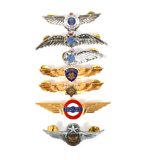 VINTAGE US - BRITISH & FRENCH POLICE PILOT WING INSIGNIA LOT OF 7 picture