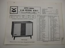 V-M Voice of Music Technical Service Manual MODEL 838-1 BIS picture
