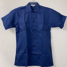 Vintage NEW Deadstock US NAVY USN Men's Blue Poly/Cotton Utility Shirt ~ Small picture