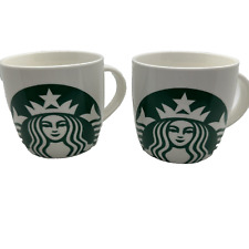 Starbucks Mermaid Logo Cup 14 oz 414 ml Set Of 2 White Green Soup Mug picture