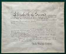 Antique British Royal Document Signed Queen Elizabeth II Appoints Ambassador picture