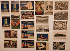 VINTAGE ORIGINAL LOT OF 62 1933 1934 CHICAGO WORLDS FAIR ADVERTISING POSTCARDS picture