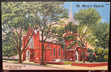 Vintage Postcard 1930's St. Mary's Catholic Church, Greenville, South Carolina picture