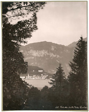 Italy, View from Villa Carlotta Vintage Print, Photomechanical 21x27  picture