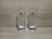 Vintage Clear Embossed Tequila Corralejo 2 Oz Shot Shooter Glasses Set Of 2 picture