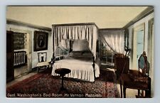 Mt Vernon VA-Virginia, General Washington's Bedroom, Mansion, Vintage Postcard picture