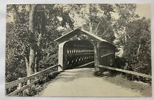 Posrcard East Arlington Vermont Old Covered Chiselville Bridge Black White (335) picture