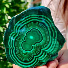 386g  Natural glossy Malachite transparent cluster rough mineral sample picture