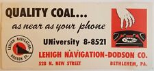 Vintage Ink Blotter Paper Advertising Coal Lehigh Navigation Weston Dodson E1B picture