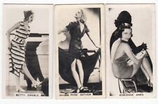 3 1938 Beautiful Film Star Cards BETTY GRABLE * ADRIENNE AMES * ROSE ASTHER picture