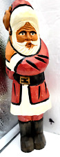 Wooden SANTA St Nick Father CHRISTMAS Hand Carved Painted Wood ‌Figurine 8