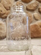 VINTAGE MOM'S MASON JAR FIGURAL EMBOSSING w/0 LID QUART GREAT CONDITION  picture