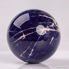 653g 82mm Large Natural Blue Sodalite Quartz Crystal Sphere Healing Ball Chakra picture